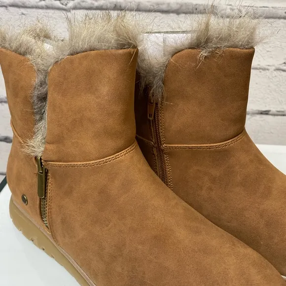 London Fog Brown Faux Fur Fleece Lined Boots size 9