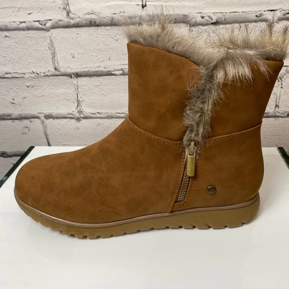 London Fog Brown Faux Fur Fleece Lined Boots size 9