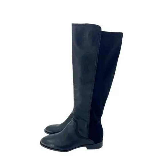 LOUISE ET CIE Verdi Black Leather Stretch Knee High Boots Black SZ 5.5 NEW