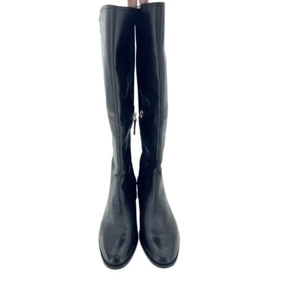 LOUISE ET CIE Verdi Black Leather Stretch Knee High Boots Black SZ 5.5 NEW