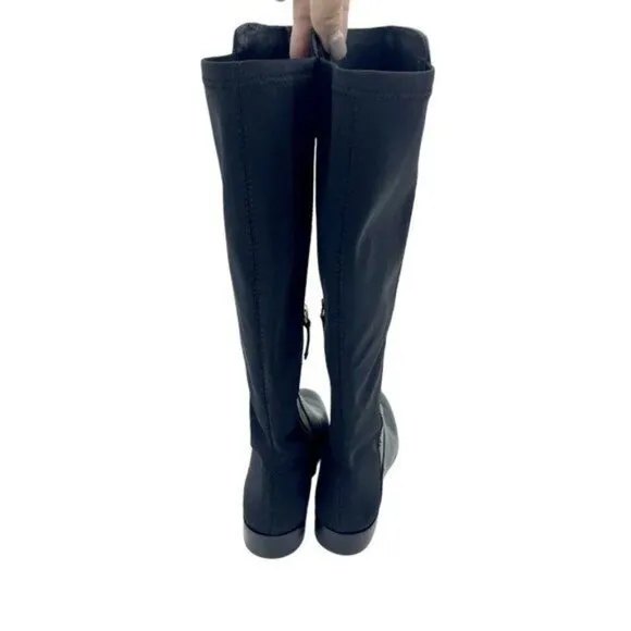 LOUISE ET CIE Verdi Black Leather Stretch Knee High Boots Black SZ 5.5 NEW