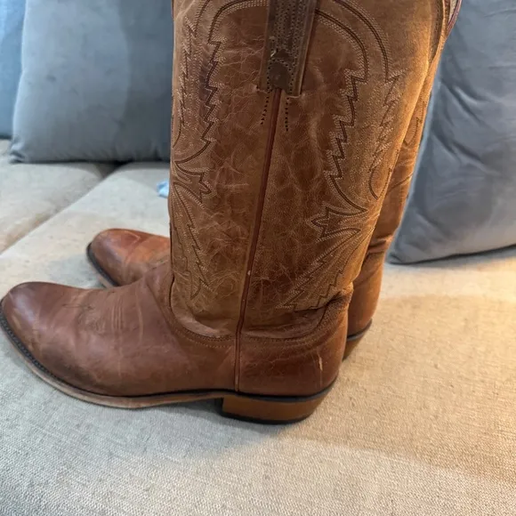 Lucchese Crayton Boots Mens 13D Brown Leather Cowboy N7647 R4