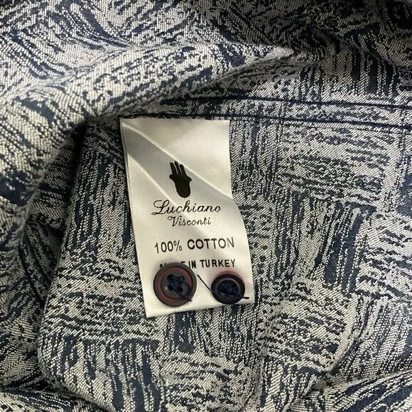 LUCHIANO VISCONTI BLACK Long Sleeve Dress Shirt