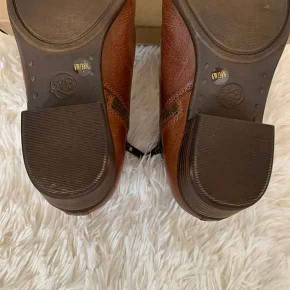 Lucky Brand Basel Brown Leather Ankle Boots