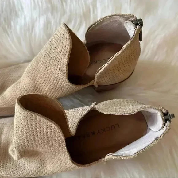 Lucky Brand Powe Suede Ankle Boots Shoes Sz 8.5