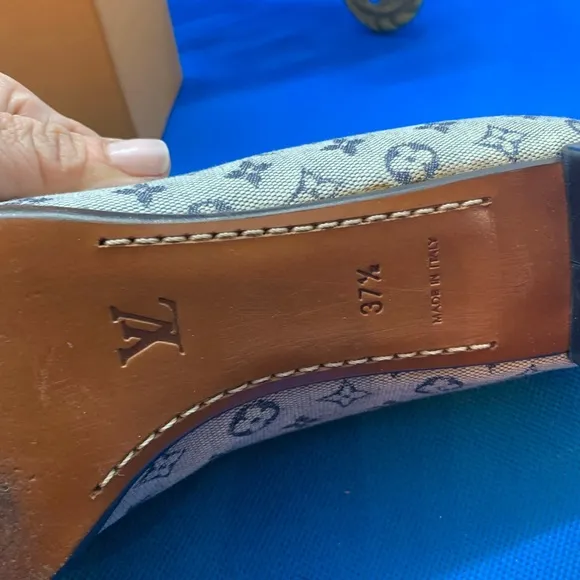 LV Monogram  Mini lin/Denim Leather &amp; canvas Shoes loafers