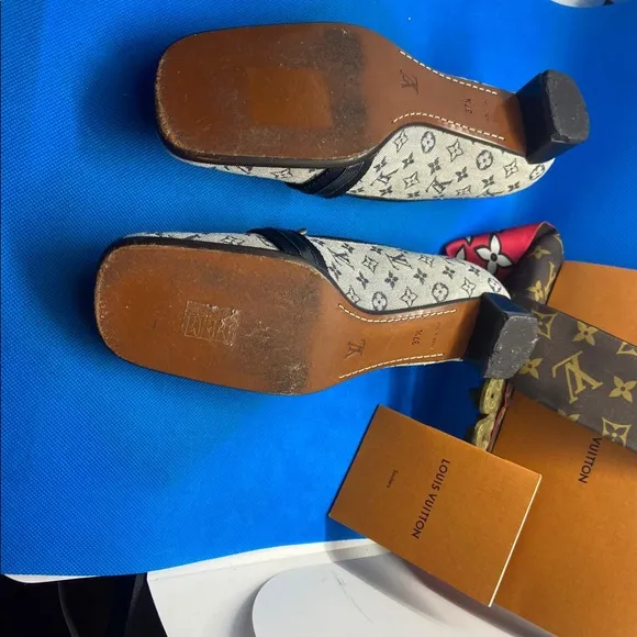 LV Monogram  Mini lin/Denim Leather &amp; canvas Shoes loafers