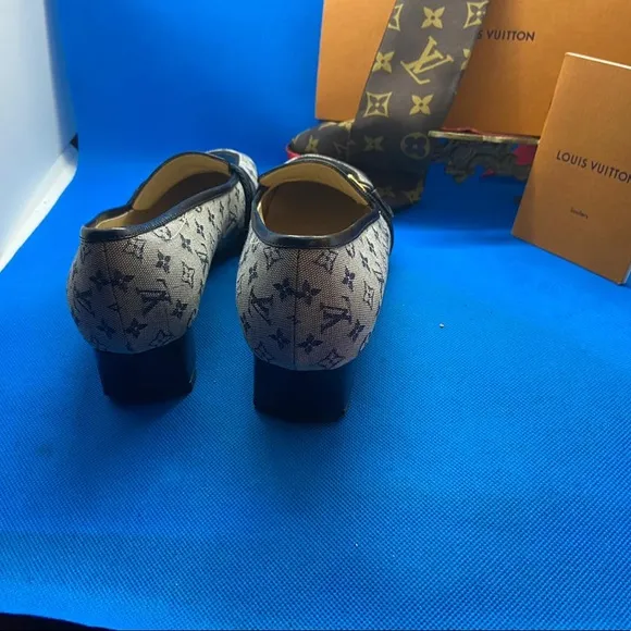 LV Monogram  Mini lin/Denim Leather &amp; canvas Shoes loafers