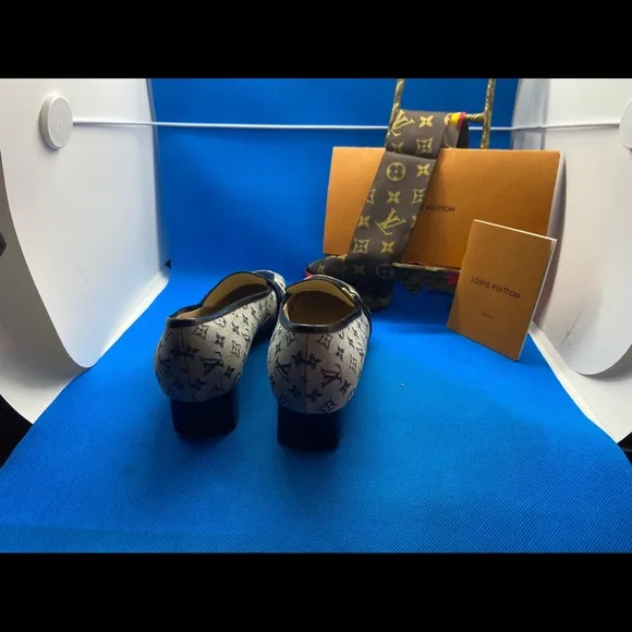 LV Monogram  Mini lin/Denim Leather &amp; canvas Shoes loafers