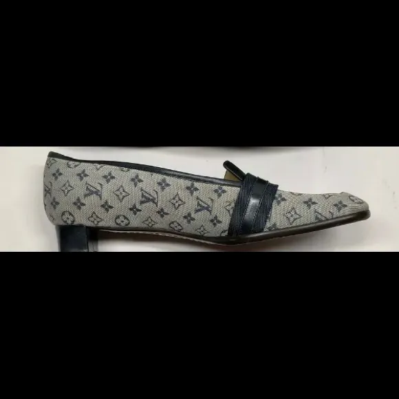 LV Monogram  Mini lin/Denim Leather &amp; canvas Shoes loafers
