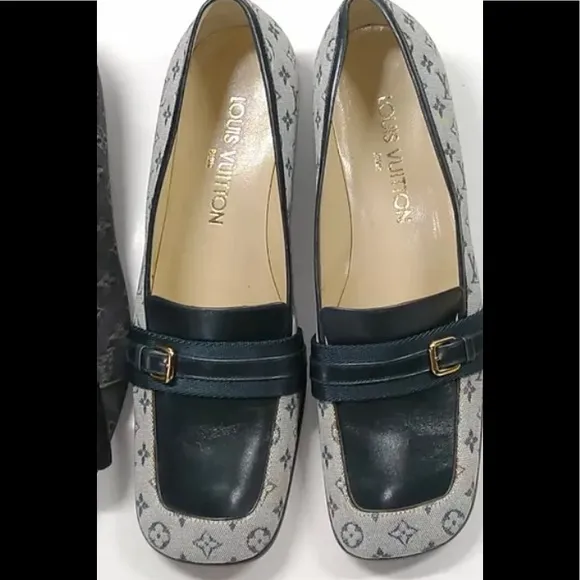 LV Monogram  Mini lin/Denim Leather &amp; canvas Shoes loafers