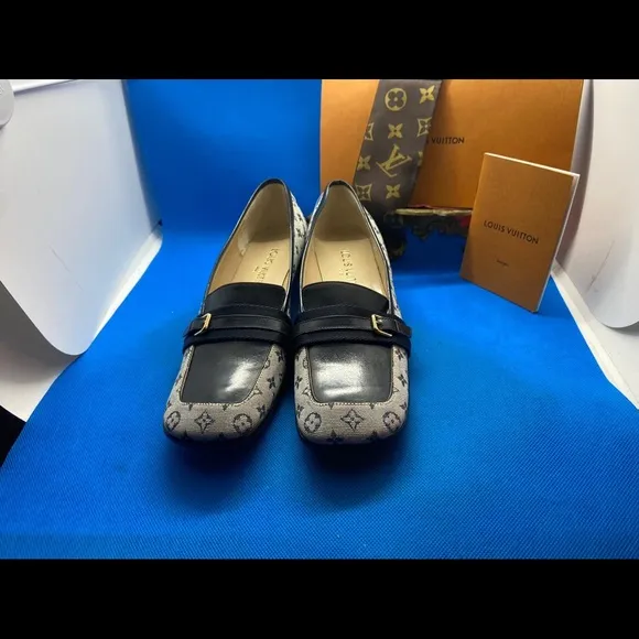 LV Monogram  Mini lin/Denim Leather &amp; canvas Shoes loafers