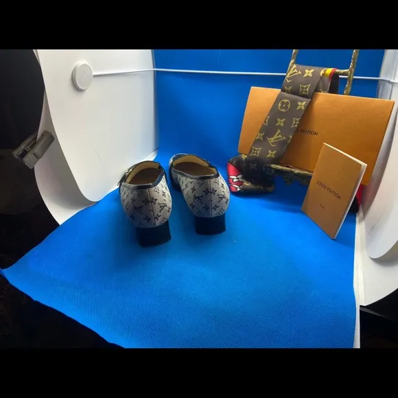 LV Monogram  Mini lin/Denim Leather &amp; canvas Shoes loafers