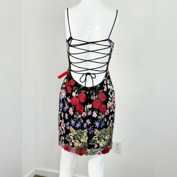 Mac Duggal Floral Lace Mini Dress 4