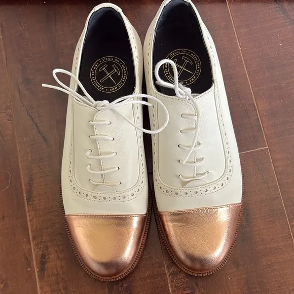 Made in Italy Trendy Women's Oxford and Loafer Shoes white rose gold