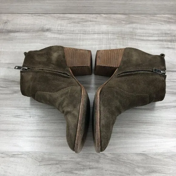 Madewell Booties Womens 6.5 Brenner Brown Suede Heeled Ankle Boots