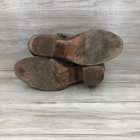 Madewell Booties Womens 6.5 Brenner Brown Suede Heeled Ankle Boots