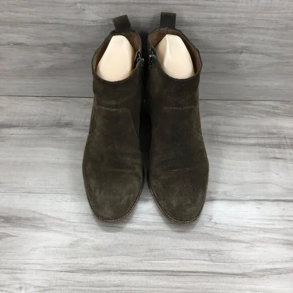 Madewell Booties Womens 6.5 Brenner Brown Suede Heeled Ankle Boots