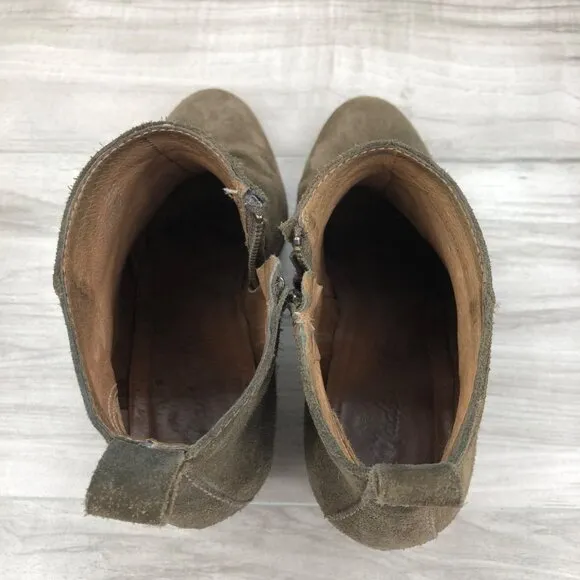 Madewell Booties Womens 6.5 Brenner Brown Suede Heeled Ankle Boots
