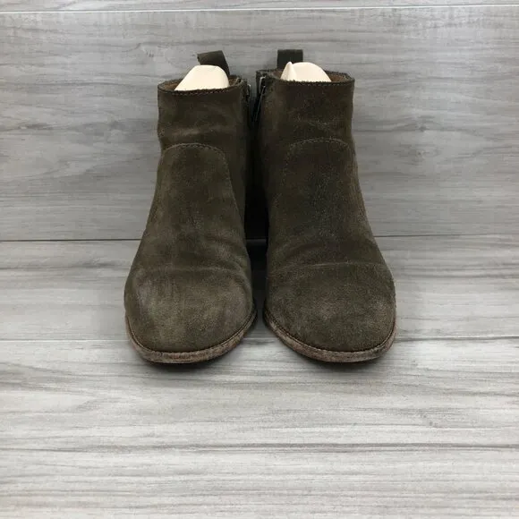 Madewell Booties Womens 6.5 Brenner Brown Suede Heeled Ankle Boots