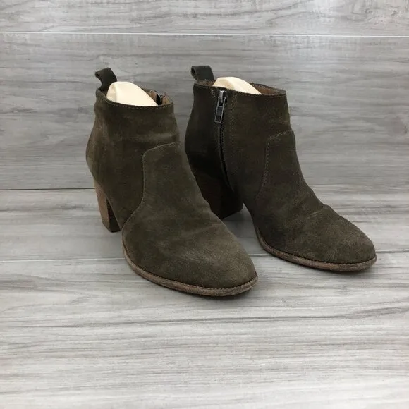 Madewell Booties Womens 6.5 Brenner Brown Suede Heeled Ankle Boots