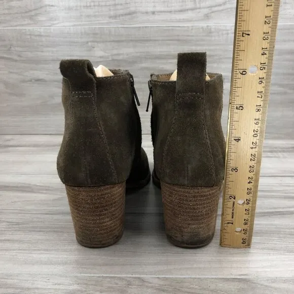 Madewell Booties Womens 6.5 Brenner Brown Suede Heeled Ankle Boots