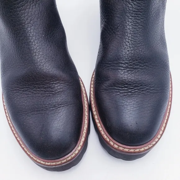 Madewell Citywalk Lug Sole Chelsea Boot Black Leather Women's Size 10