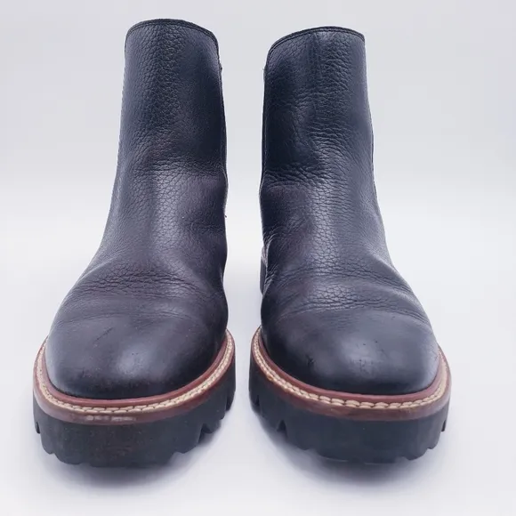 Madewell Citywalk Lug Sole Chelsea Boot Black Leather Women's Size 10