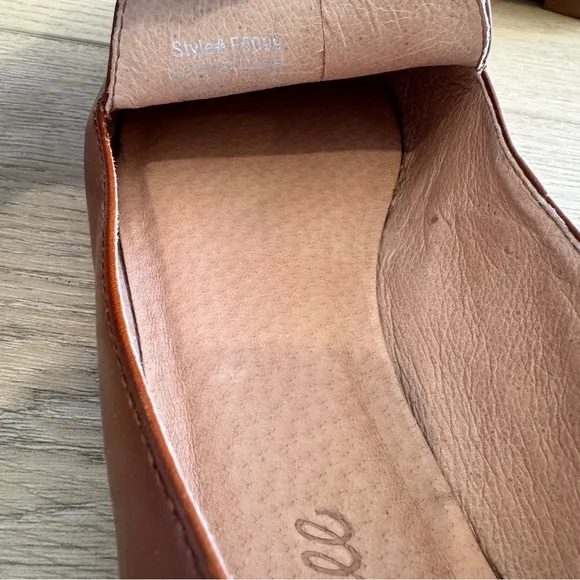 Madewell Frances Brown Burnished Leather Mule Loafers Shoes size 8.5