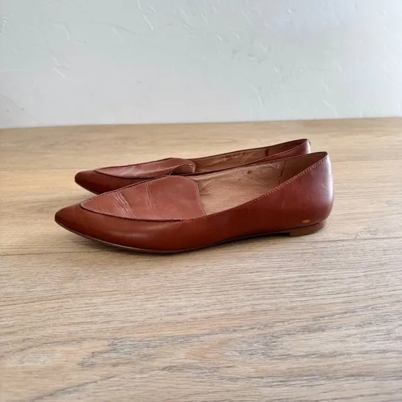 Madewell Frances Brown Burnished Leather Mule Loafers Shoes size 8.5