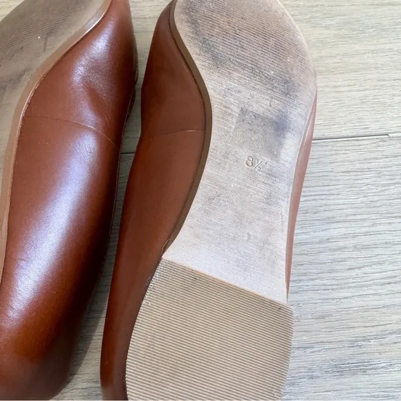 Madewell Frances Brown Burnished Leather Mule Loafers Shoes size 8.5