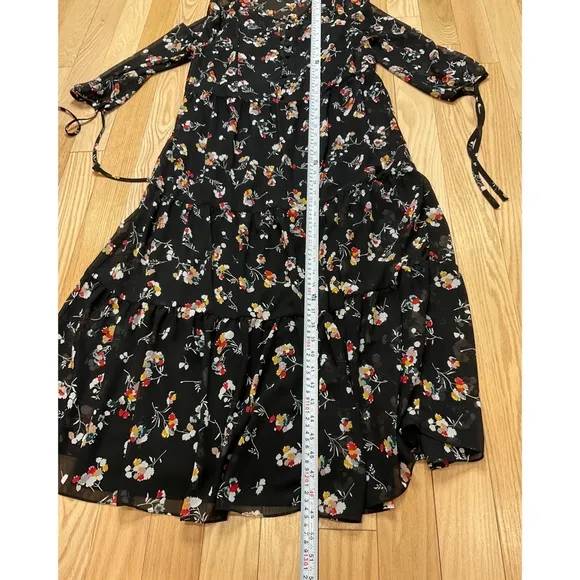Madewell Sheer Button-Front Tier Midi Dress