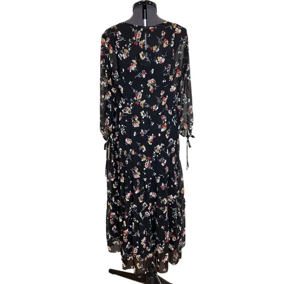 Madewell Sheer Button-Front Tier Midi Dress