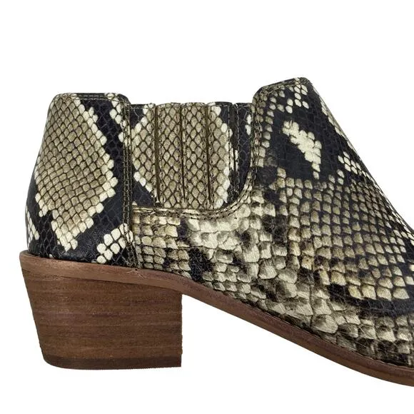 Madewell Sonia Snakeskin Printed Chelsea Boots Natural Size 7.5
