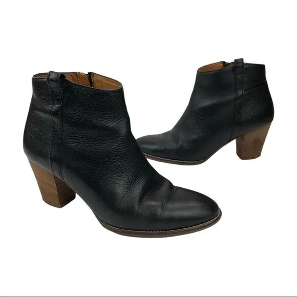 Madewell The Billie Ankle Black Leather Boots Botties Black Shoes 9.5 Casual