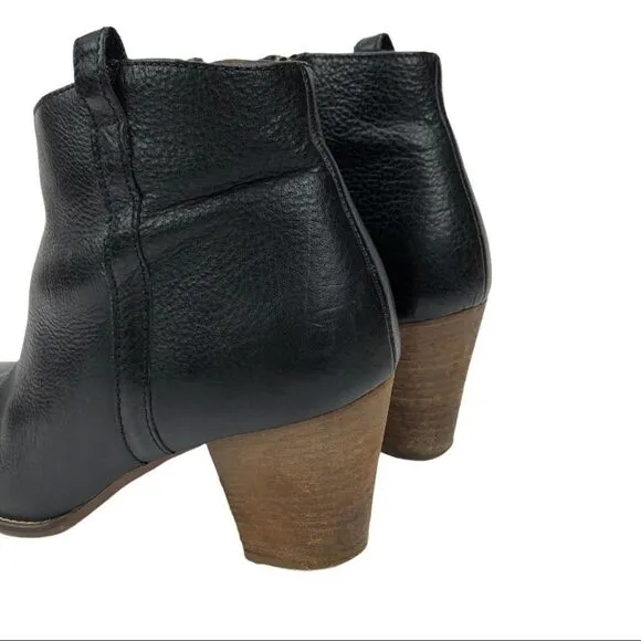 Madewell The Billie Ankle Black Leather Boots Botties Black Shoes 9.5 Casual