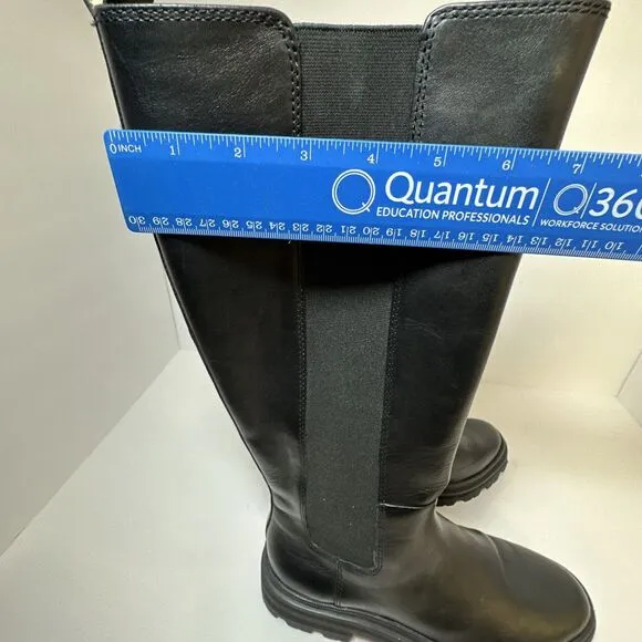 MADEWELL Women's MSRP $348 True Black The Poppy Tall Lugsole Boot SZ 7.5-M NH212