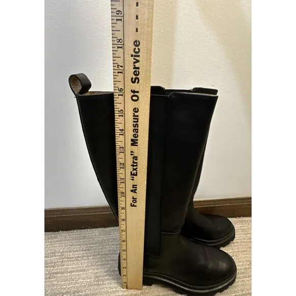 MADEWELL Women's MSRP $348 True Black The Poppy Tall Lugsole Boot SZ 7.5-M NH212