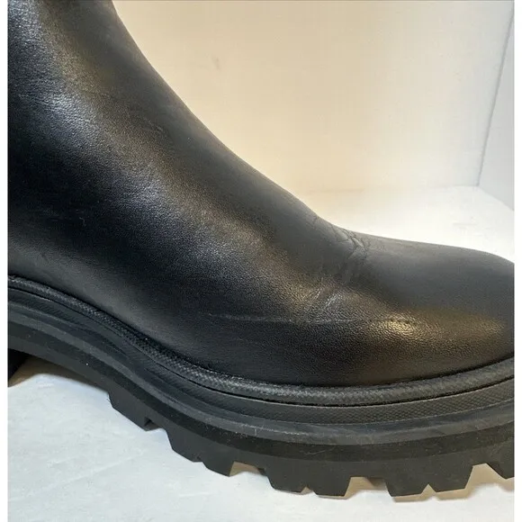 MADEWELL Women's MSRP $348 True Black The Poppy Tall Lugsole Boot SZ 7.5-M NH212