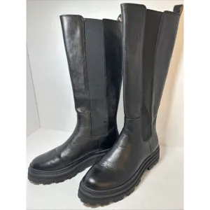 MADEWELL Women's MSRP $348 True Black The Poppy Tall Lugsole Boot SZ 7.5-M NH212