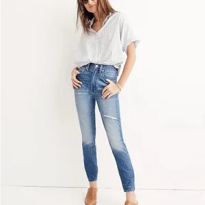 Madewell Women’s  Rigid Skinny High Rise Distressed Jeans Size 29