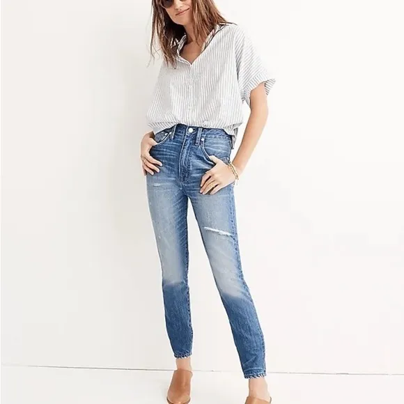 Madewell Women’s  Rigid Skinny High Rise Distressed Jeans Size 29
