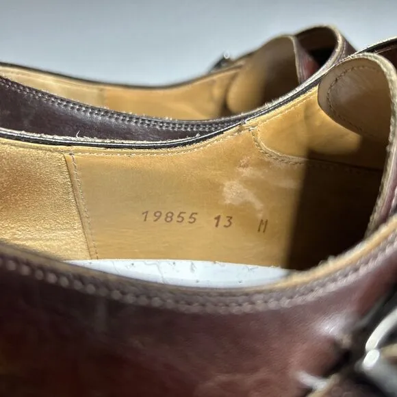 Magnanni Mens Size 13 M Monk Strap Dress Shoes Brown Leather
