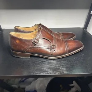 Magnanni Mens Size 13 M Monk Strap Dress Shoes Brown Leather