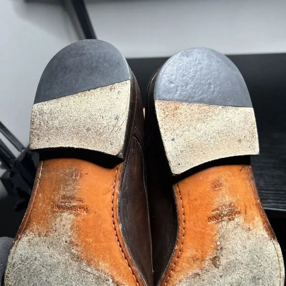 Magnanni Mens Size 13 M Monk Strap Dress Shoes Brown Leather