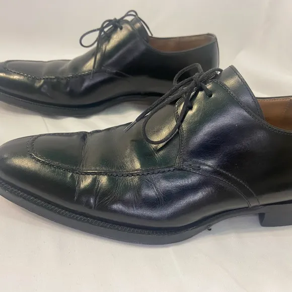 Magnanni Oxford Dress Shoes Black Leather Apron Toe SPAIN‎ Mens Size US 91/2