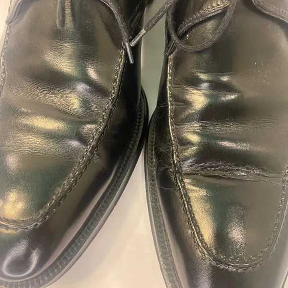 Magnanni Oxford Dress Shoes Black Leather Apron Toe SPAIN‎ Mens Size US 91/2