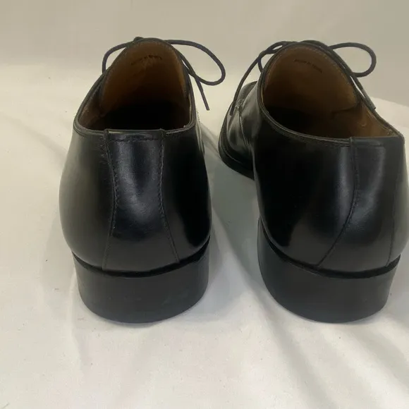Magnanni Oxford Dress Shoes Black Leather Apron Toe SPAIN‎ Mens Size US 91/2