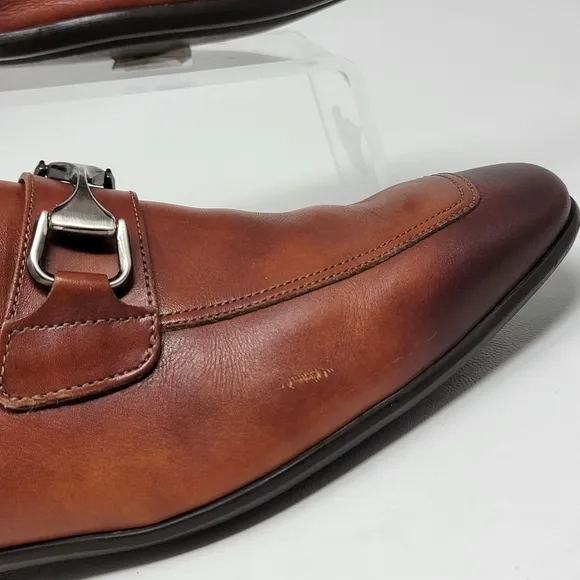 Magnanni Tazon Metal Bit Loafer Cognac Leather Shoes Men's Size 7 M Pre-owned