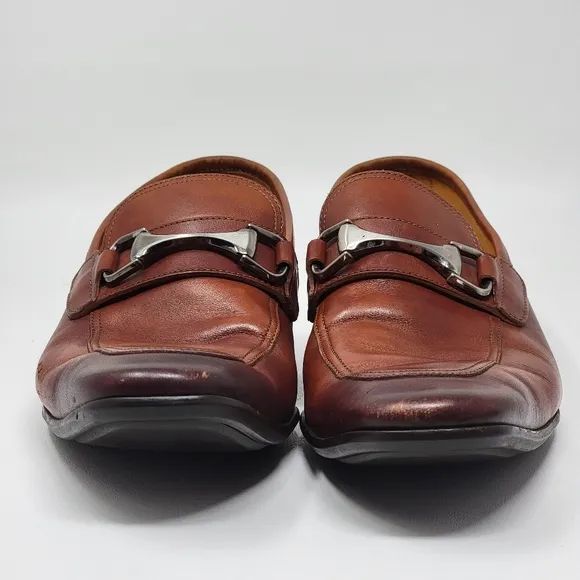 Magnanni Tazon Metal Bit Loafer Cognac Leather Shoes Men's Size 7 M Pre-owned